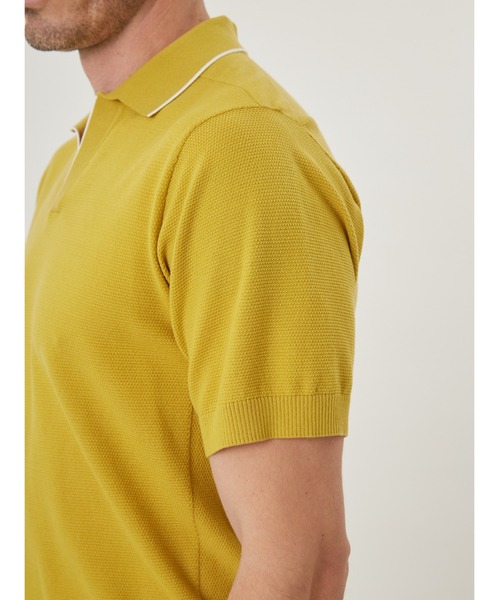 AOURE(アウール)の「LUME ニットポロ(ニット/セーター・メンズ・ブラック/マスタード/ホワイト・MEDIUM/LARGE)」の13枚目の写真