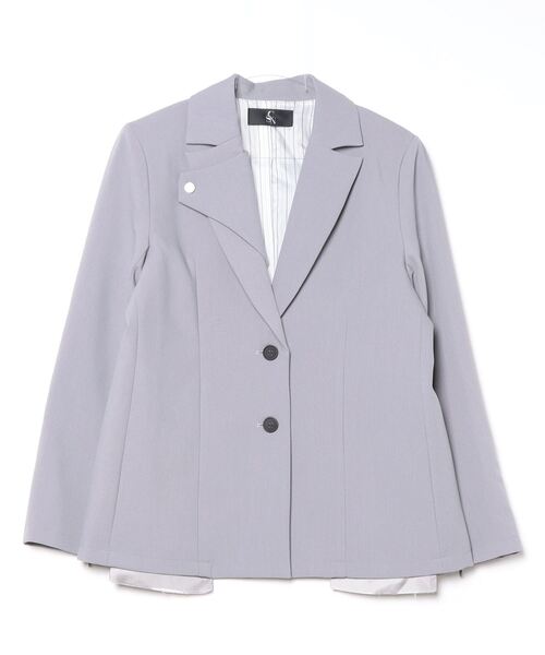 casane(カサネ)の「CASANE(カサネ)別注スリーブファスナージャケット(テーラードジャケット・レディース・ブラック/グレー・F)」の10枚目の写真