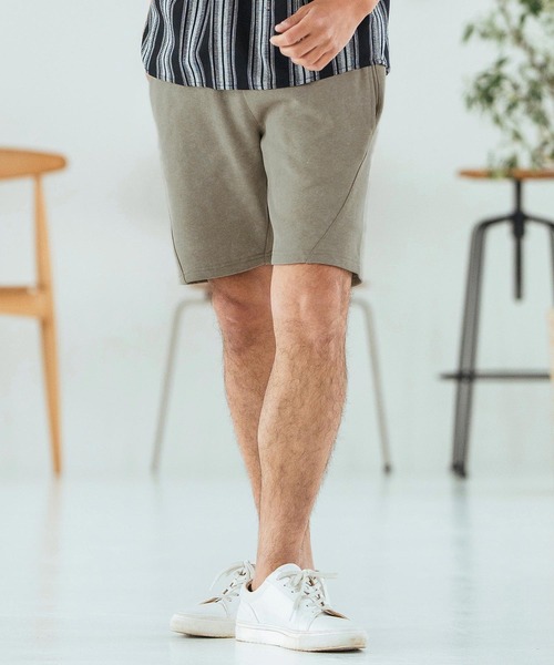 Magine(マージン)の「mp13469-Pigment-dyed Sweat Fabric Short Pants ショートパンツ(その他パンツ・メンズ・ブラック/カーキ/グリーン/ネイビー・44/46/48)」の2枚目の写真