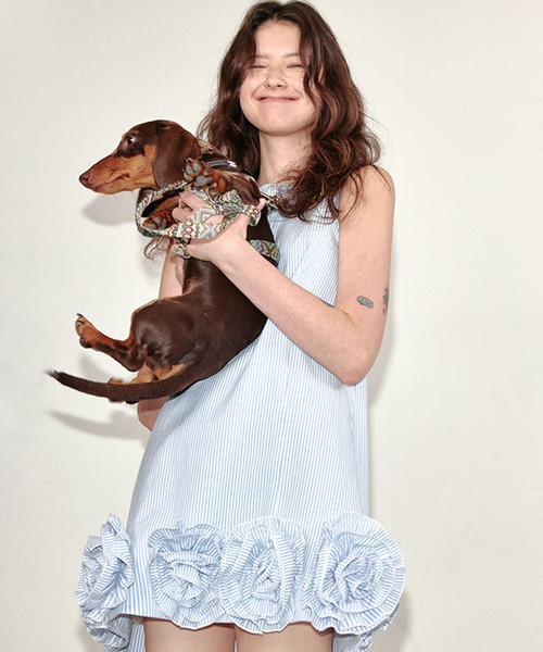 フラワープリント ノースリーブミニワンピース フラワープリント ノースリーブミニワンピース セール】 アドフラワー