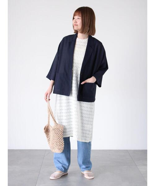 Lugnoncure（ルノンキュール）の「半袖ふくれカットワンピース（ワンピース・レディース・ブラック/オフホワイト・F）」の3枚目の写真