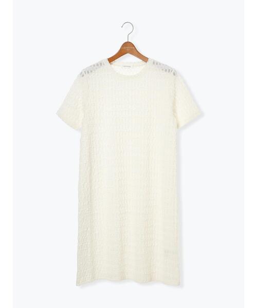 Lugnoncure（ルノンキュール）の「半袖ふくれカットワンピース（ワンピース・レディース・ブラック/オフホワイト・F）」の7枚目の写真