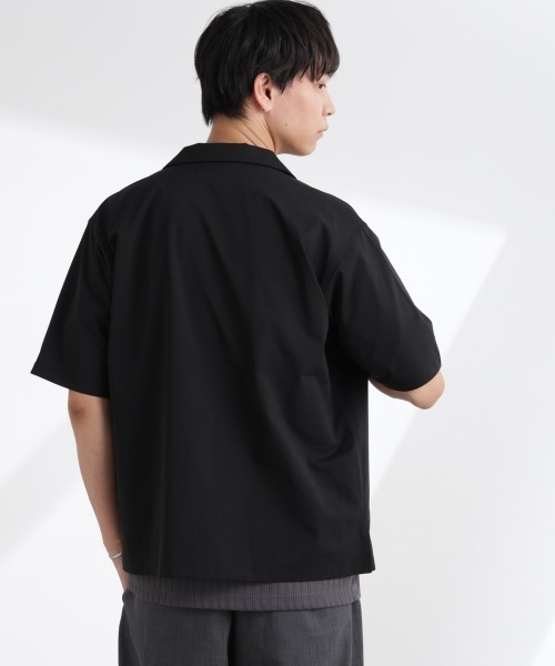 NANO universe（ナノユニバース）の「ドライジャージーオープンカラーシャツ 半袖(セットアップ可)（シャツ/ブラウス・メンズ・ブラック/ダークグリーン/ブルーグレー・M/XL/L）」の22枚目の写真