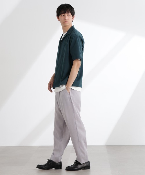 NANO universe（ナノユニバース）の「ドライジャージーオープンカラーシャツ 半袖(セットアップ可)（シャツ/ブラウス・メンズ・ブラック/ダークグリーン/ブルーグレー・M/XL/L）」の16枚目の写真