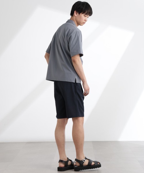 NANO universe（ナノユニバース）の「ドライジャージーオープンカラーシャツ 半袖(セットアップ可)（シャツ/ブラウス・メンズ・ブラック/ダークグリーン/ブルーグレー・M/XL/L）」の9枚目の写真