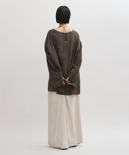 ADAM ET ROPE'(アダムエロペ)の「【定番人気】・【新色追加】2WAYリネンロンTEEブラウス(シャツ/ブラウス・レディース・ピンク系その他2/ダークブラウン/ホワイト・FREE)」の11枚目の写真