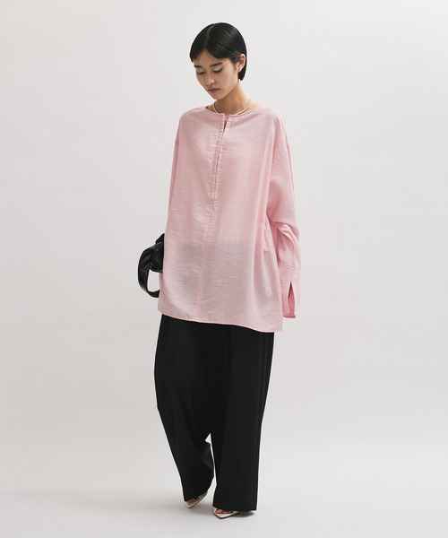 ADAM ET ROPE アダムエロペ 2WAY リネン ロンTEE ブラウス ADAM ET ROPE' ブラウス シャツ 「定番人気」・「新色追加
