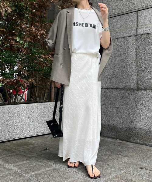 セール】バックボタンジョーゼットロゴTEEブラウス（シャツ