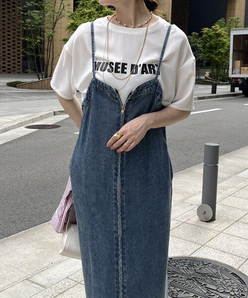 DouDou(ドゥドゥ)の「ジョーゼットロゴTEE(シャツ/ブラウス・レディース・チャコールグレー/オフホワイト/ライトグレー・FREE)」の16枚目の写真