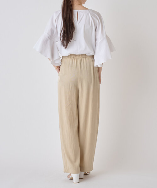 LIVETART(リヴェタート)の「フレアデザインスリーブブラウス(シャツ/ブラウス・レディース・ホワイト/グリーン・FREE)」の8枚目の写真