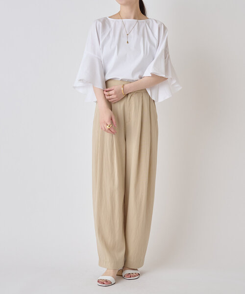 LIVETART(リヴェタート)の「フレアデザインスリーブブラウス(シャツ/ブラウス・レディース・ホワイト/グリーン・FREE)」の10枚目の写真