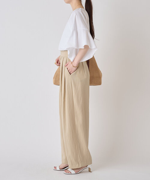 LIVETART(リヴェタート)の「フレアデザインスリーブブラウス(シャツ/ブラウス・レディース・ホワイト/グリーン・FREE)」の12枚目の写真