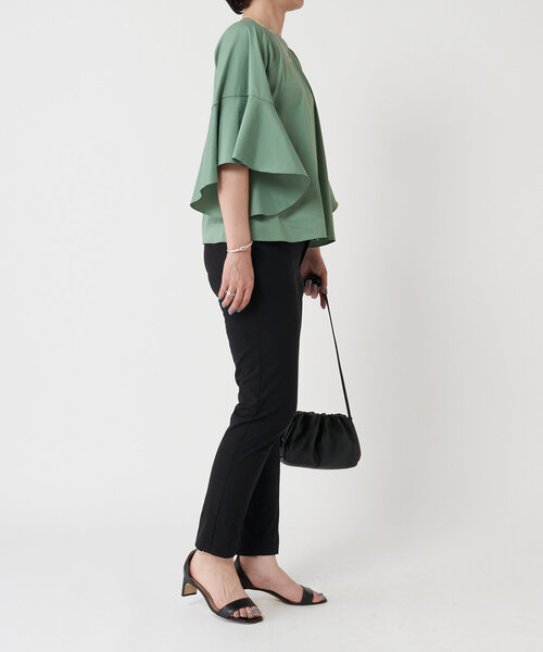 LIVETART(リヴェタート)の「フレアデザインスリーブブラウス(シャツ/ブラウス・レディース・ホワイト/グリーン・FREE)」の21枚目の写真