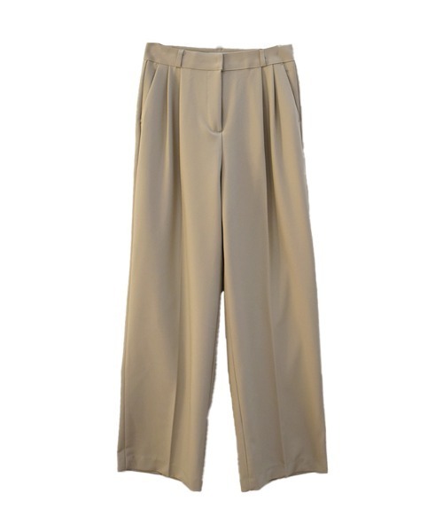 Reurie'（レウリィ）の「ダブルタックベーシックスラックス／double tuck basic slacks ロング丈 シンプル きれいめ オフィスカジュアル モード（スラックス・レディース・チャコールグレー/ベージュ・S/M）」の8枚目の写真