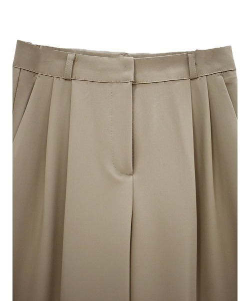 Reurie'（レウリィ）の「ダブルタックベーシックスラックス／double tuck basic slacks ロング丈 シンプル きれいめ オフィスカジュアル モード（スラックス・レディース・チャコールグレー/ベージュ・S/M）」の10枚目の写真