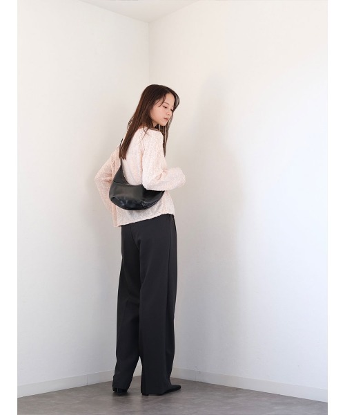 Reurie'（レウリィ）の「ダブルタックベーシックスラックス／double tuck basic slacks ロング丈 シンプル きれいめ オフィスカジュアル モード（スラックス・レディース・チャコールグレー/ベージュ・S/M）」の15枚目の写真