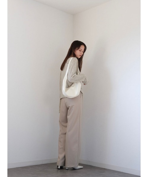 Reurie'（レウリィ）の「ダブルタックベーシックスラックス／double tuck basic slacks ロング丈 シンプル きれいめ オフィスカジュアル モード（スラックス・レディース・チャコールグレー/ベージュ・S/M）」の18枚目の写真