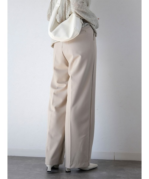 Reurie'（レウリィ）の「ダブルタックベーシックスラックス／double tuck basic slacks ロング丈 シンプル きれいめ オフィスカジュアル モード（スラックス・レディース・チャコールグレー/ベージュ・S/M）」の19枚目の写真