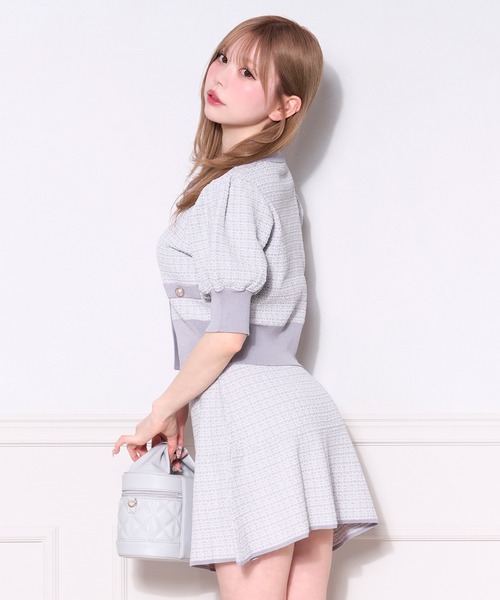 apres jour(アプレジュール)の「【セットアップ可能】ツイードニットトップス(カーディガン/ボレロ・レディース・ホワイト系その他/ピンク系その他/ブルー系その他/ブラック系その他・フリー/X-LARGE)」の22枚目の写真