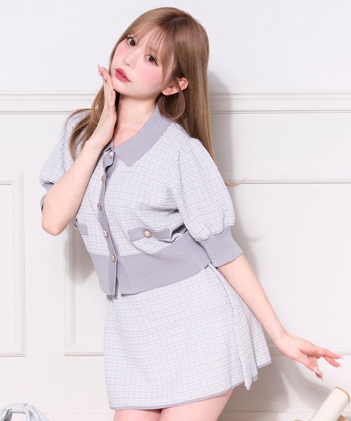 apres jour(アプレジュール)の「【セットアップ可能】ツイードニットトップス(カーディガン/ボレロ・レディース・ホワイト系その他/ピンク系その他/ブルー系その他/ブラック系その他・フリー/X-LARGE)」の20枚目の写真