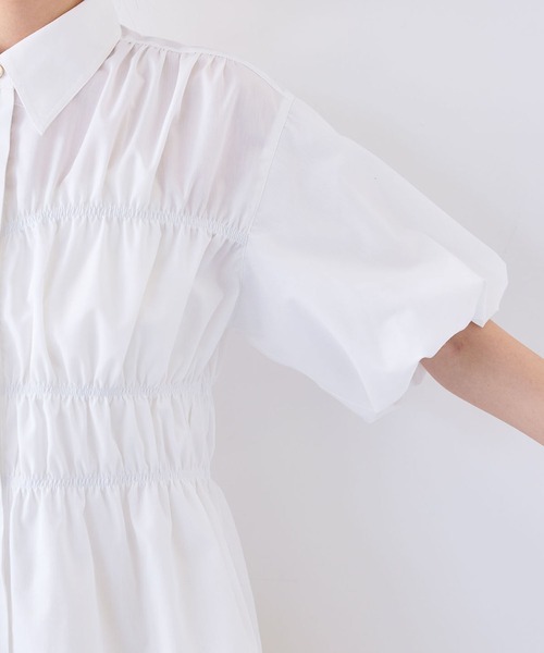 VIS(ビス)の「【店頭人気】シャーリングバルーンシャツ(シャツ/ブラウス・レディース・ピンク系その他2/ホワイト/グレー/ブルー/ブルー系その他/ブルー系その他5・FREE)」の20枚目の写真