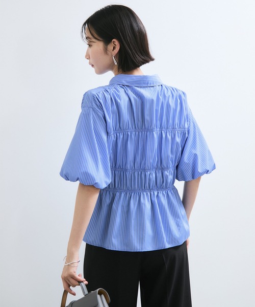 VIS(ビス)の「【店頭人気】シャーリングバルーンシャツ(シャツ/ブラウス・レディース・ピンク系その他2/ホワイト/グレー/ブルー/ブルー系その他/ブルー系その他5・FREE)」の15枚目の写真