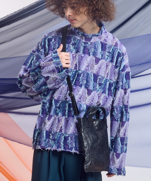 セール】《UNISEX》Aluminum Bonded Leather Mini Shoulder Bag/アルミ 