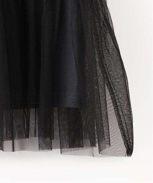 X-girl Stages（エックスガールステージス）の「チュールドッキングヴィンテージ半袖T（Tシャツ/カットソー・キッズ・チャコール/オフホワイト・140cm/130cm/100cm/110cm/120cm/90cm）」の12枚目の写真