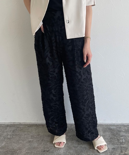 ECLAM(クラム)の「フリンジジャカードタックパンツ(その他パンツ・レディース・ブラック/アイボリー・M)」の19枚目の写真