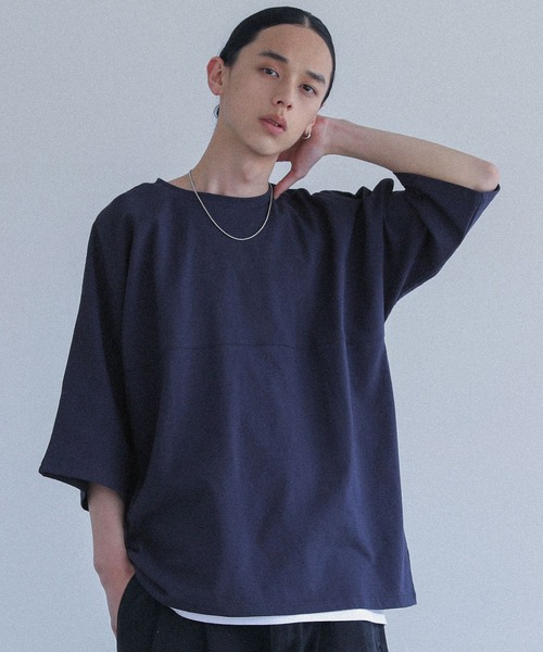 MDR(エムディアール)の「切替デザインドルマンルーズシルエット半袖Tシャツ(Tシャツ/カットソー・メンズ・グレイッシュベージュ/ネイビー/ブラック・L/M)」の3枚目の写真