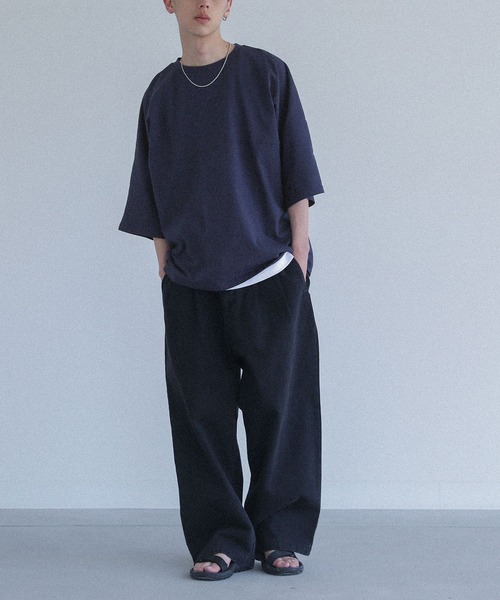 MDR(エムディアール)の「切替デザインドルマンルーズシルエット半袖Tシャツ(Tシャツ/カットソー・メンズ・グレイッシュベージュ/ネイビー/ブラック・L/M)」の13枚目の写真