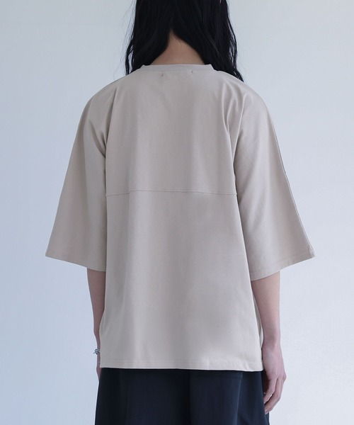 MDR(エムディアール)の「切替デザインドルマンルーズシルエット半袖Tシャツ(Tシャツ/カットソー・メンズ・グレイッシュベージュ/ネイビー/ブラック・L/M)」の8枚目の写真