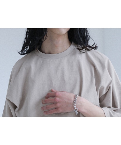 MDR(エムディアール)の「切替デザインドルマンルーズシルエット半袖Tシャツ(Tシャツ/カットソー・メンズ・グレイッシュベージュ/ネイビー/ブラック・L/M)」の9枚目の写真