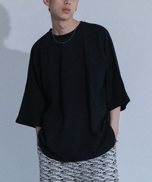 MDR(エムディアール)の「切替デザインドルマンルーズシルエット半袖Tシャツ(Tシャツ/カットソー・メンズ・グレイッシュベージュ/ネイビー/ブラック・L/M)」の4枚目の写真
