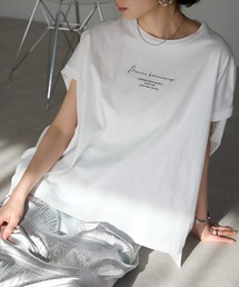 each | ミニロゴフレンチスリーブワイドTシャツ(Tシャツ/カットソー)