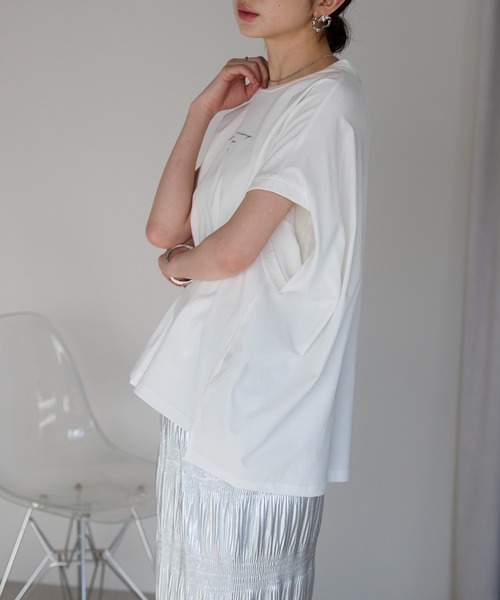 ミニロゴフレンチスリーブワイドTシャツ（Tシャツ/カットソー