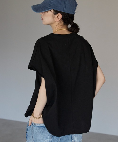 each(イーチ)の「ミニロゴフレンチスリーブワイドTシャツ(Tシャツ/カットソー・レディース・ホワイト/ブラック・FREE)」の19枚目の写真