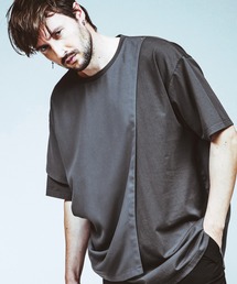 【NO ID.】Rivet Drape Big T-shirt / リベット ドレープ ビッグ Tシャツ