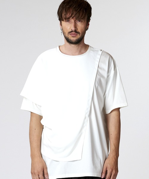NO ID.(ノーアイディ)の「【NO ID.】Rivet Drape Big T-shirt / リベット ドレープ ビッグ Tシャツ(Tシャツ/カットソー・メンズ・グレー/ブラック/ホワイト・ONE SIZE)」の22枚目の写真
