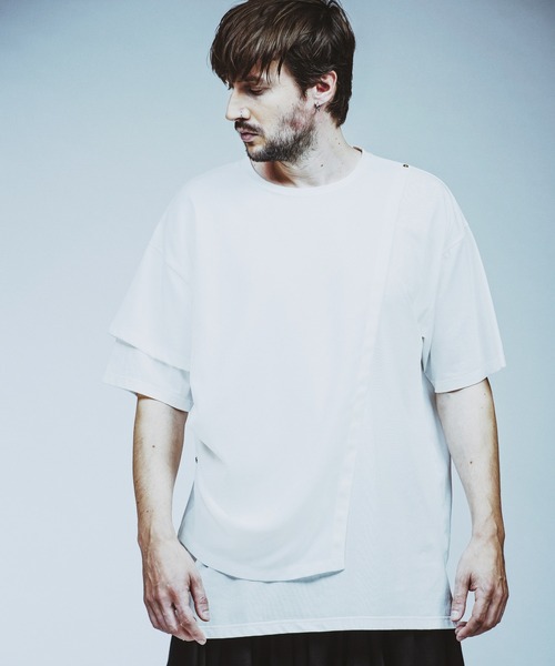 NO ID.(ノーアイディ)の「【NO ID.】Rivet Drape Big T-shirt / リベット ドレープ ビッグ Tシャツ(Tシャツ/カットソー・メンズ・グレー/ブラック/ホワイト・ONE SIZE)」の12枚目の写真