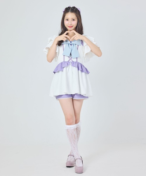 DearMyLove(ディアマイラブ)の「【Yes!プリキュア5Go!Go!×DML】キラキラビジューセットアップ(セットアップ・レディース・ライトブルー/ベビーピンク/ライトイエロー/オレンジ/ミント/ライトパープル・3L/SMALL/MEDIUM/LARGE/LL)」の3枚目の写真