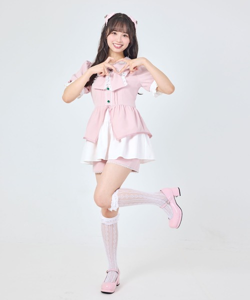 DearMyLove(ディアマイラブ)の「【Yes!プリキュア5Go!Go!×DML】キラキラビジューセットアップ(セットアップ・レディース・ライトブルー/ベビーピンク/ライトイエロー/オレンジ/ミント/ライトパープル・3L/SMALL/MEDIUM/LARGE/LL)」の5枚目の写真