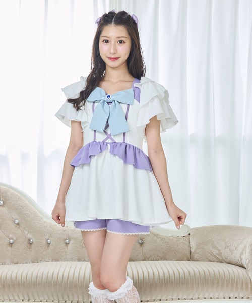 DearMyLove(ディアマイラブ)の「【Yes!プリキュア5Go!Go!×DML】キラキラビジューセットアップ(セットアップ・レディース・ライトブルー/ベビーピンク/ライトイエロー/オレンジ/ミント/ライトパープル・3L/SMALL/MEDIUM/LARGE/LL)」の12枚目の写真
