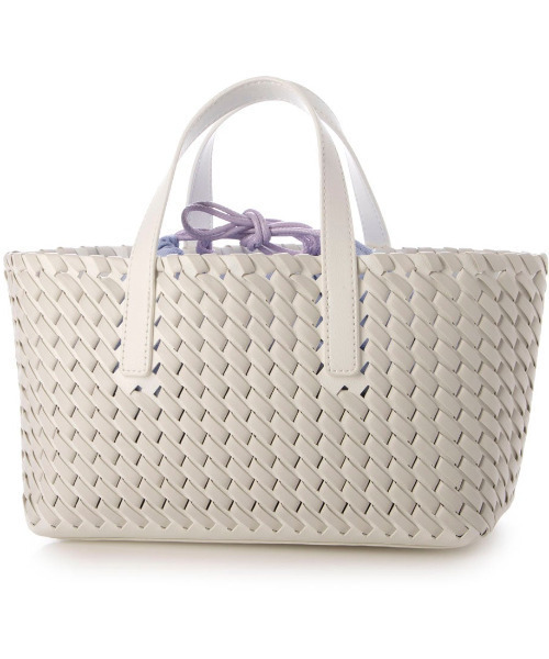 cache cache(カシュ カシュ)の「カシュカシュ cachecache / コードかがり横長トートバッグ(トートバッグ・レディース・ブラック/アイボリー/シルバー・FREE)」の5枚目の写真