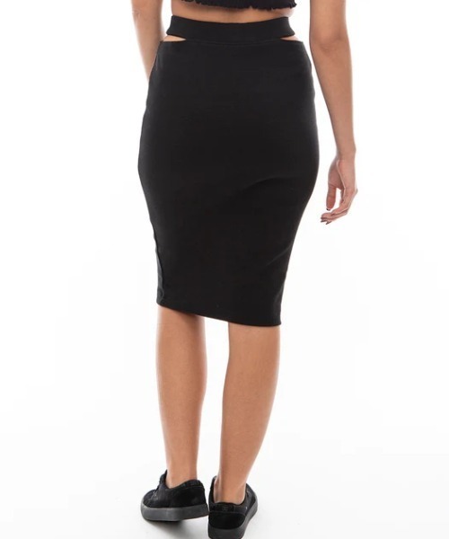 RVCA(ルーカ)の「【RVCA/ルーカ】24SS MINI RVCA RIB SKIRT/ストレッチリブウエストスリットスリムスカート(スカート・レディース・ブラック・SMALL/MEDIUM)」の6枚目の写真