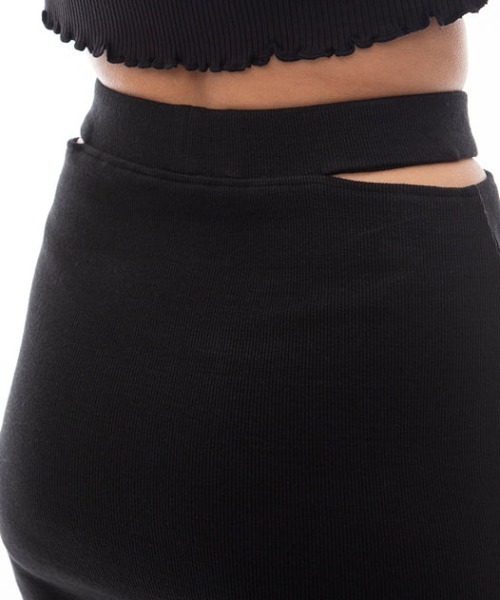 RVCA(ルーカ)の「【RVCA/ルーカ】24SS MINI RVCA RIB SKIRT/ストレッチリブウエストスリットスリムスカート(スカート・レディース・ブラック・SMALL/MEDIUM)」の3枚目の写真