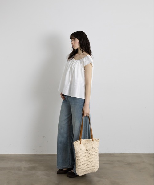 Lunea（ルネア）の「クロシェサマートートバッグ（トートバッグ・レディース・ホワイト/ブラウン・FREE）」の13枚目の写真