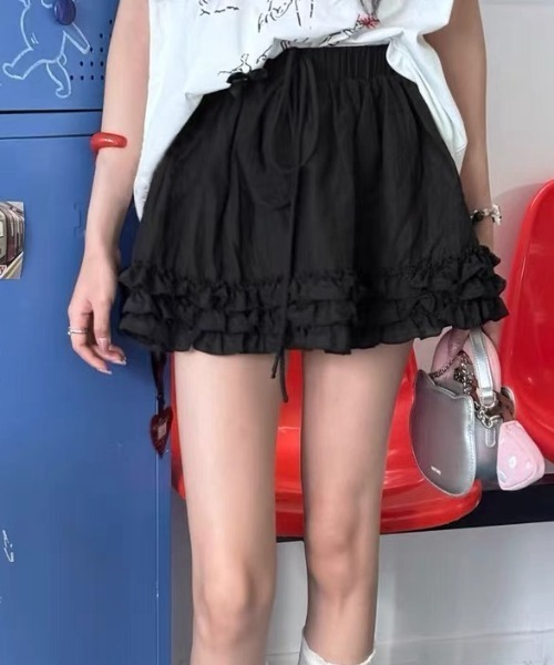 Achic(アシック)の「フリルガーリースカート(カーディガン/ボレロ・レディース・ブラック/アイボリー/ホワイト・M)」の6枚目の写真