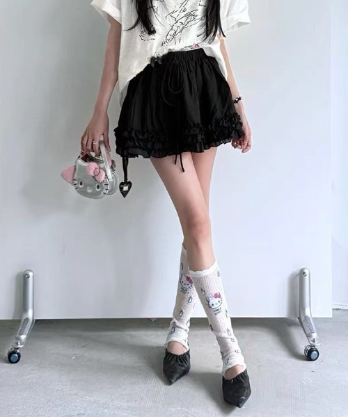 Achic(アシック)の「フリルガーリースカート(カーディガン/ボレロ・レディース・ブラック/アイボリー/ホワイト・M)」の7枚目の写真