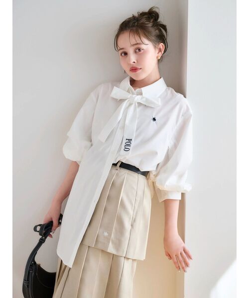 POLO BCS(ポロ ビーシーエス)の「【POLOBCSコラボ】マルチウェイオーバーシャツ(シャツ/ブラウス・レディース・オフホワイト/その他1/ピンク・FREE)」の6枚目の写真